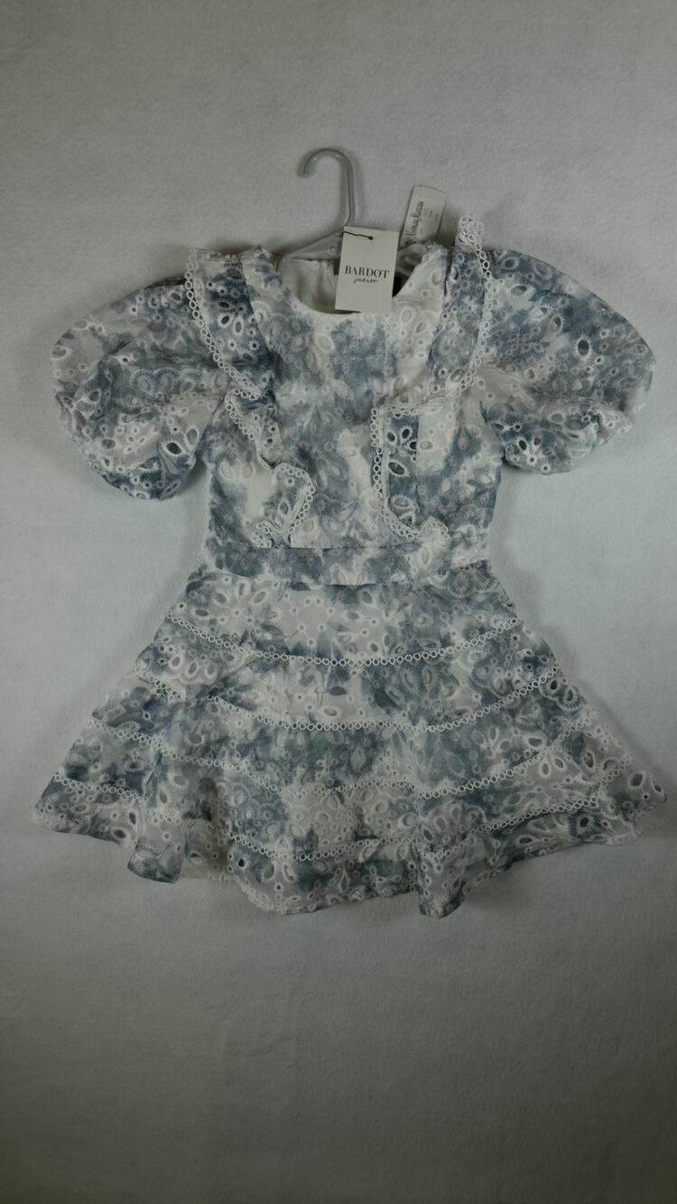 Bardot Junior Girls Annika Blue Floral Mini Dress Size 6 NWT